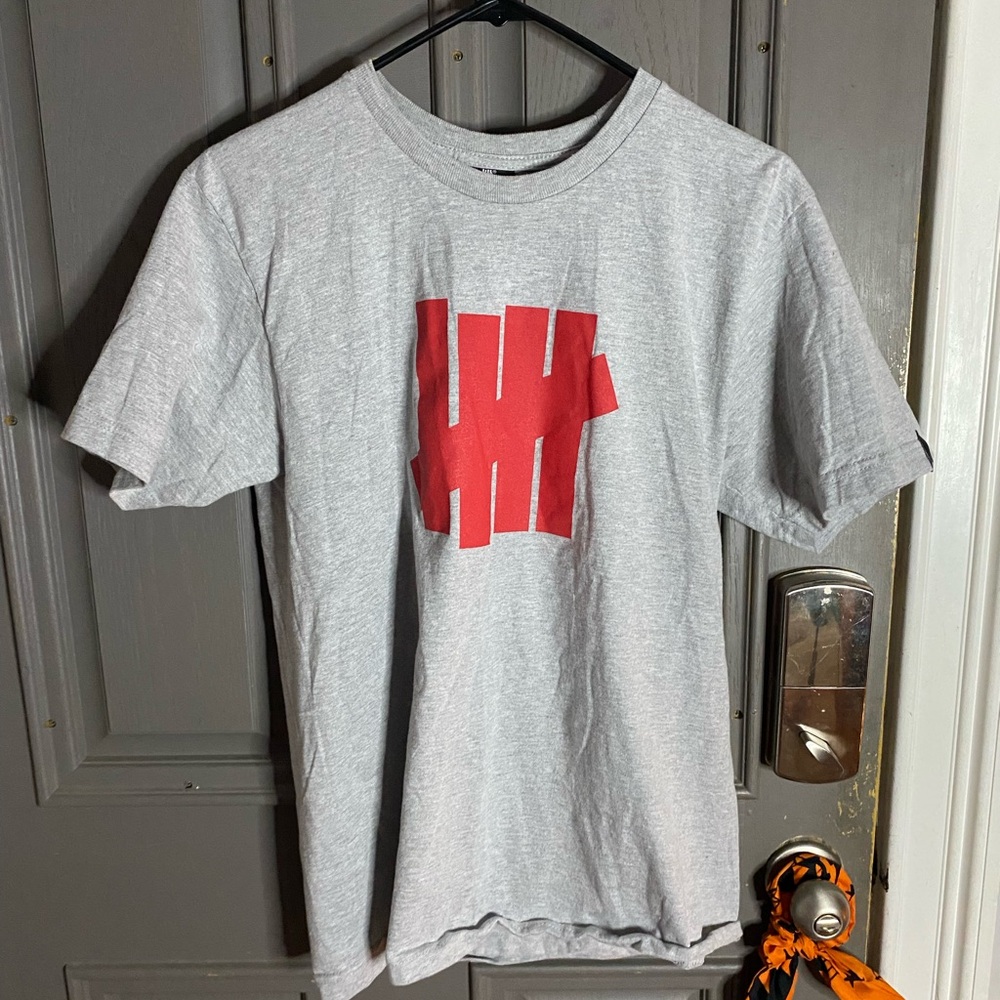 Undefeated Gray Tee with Red Logo